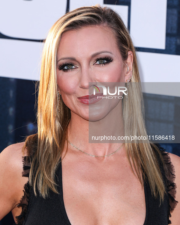 Katie Cassidy arrives at the Los Angeles Premiere Of Apple TV+'s 'Wolfs' held at the TCL Chinese Theatre IMAX on September 18, 2024 in Holly...