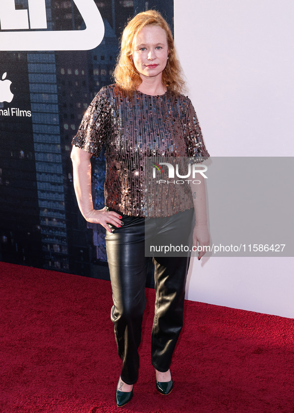 Thora Birch arrives at the Los Angeles Premiere Of Apple TV+'s 'Wolfs' held at the TCL Chinese Theatre IMAX on September 18, 2024 in Hollywo...