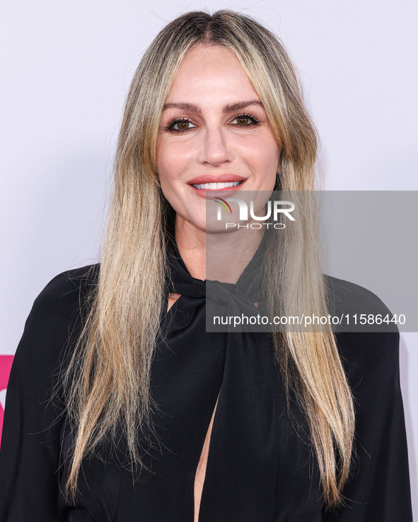 Monet Mazur arrives at the Los Angeles Premiere Of Apple TV+'s 'Wolfs' held at the TCL Chinese Theatre IMAX on September 18, 2024 in Hollywo...