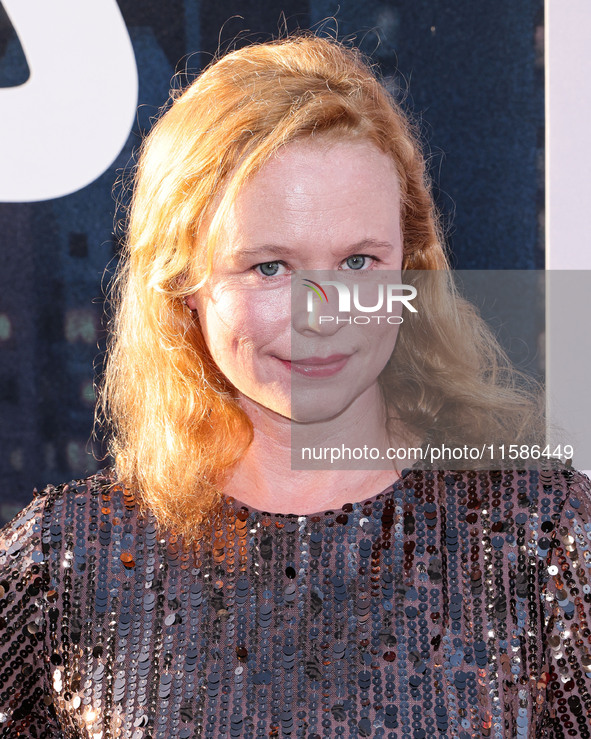 Thora Birch arrives at the Los Angeles Premiere Of Apple TV+'s 'Wolfs' held at the TCL Chinese Theatre IMAX on September 18, 2024 in Hollywo...