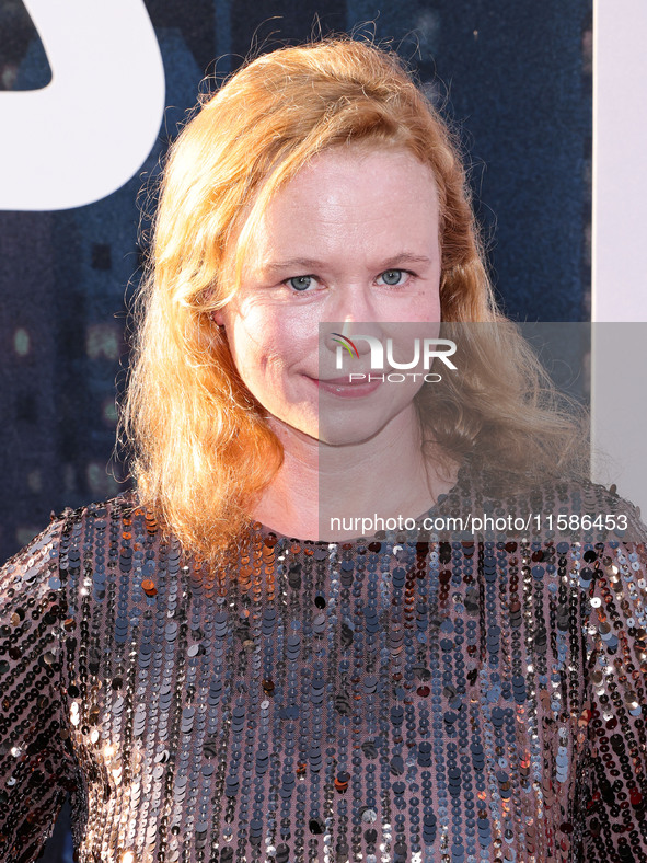 Thora Birch arrives at the Los Angeles Premiere Of Apple TV+'s 'Wolfs' held at the TCL Chinese Theatre IMAX on September 18, 2024 in Hollywo...