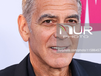 George Clooney arrives at the Los Angeles Premiere Of Apple TV+'s 'Wolfs' held at the TCL Chinese Theatre IMAX on September 18, 2024 in Holl...