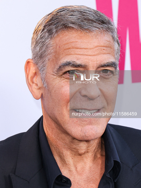 George Clooney arrives at the Los Angeles Premiere Of Apple TV+'s 'Wolfs' held at the TCL Chinese Theatre IMAX on September 18, 2024 in Holl...