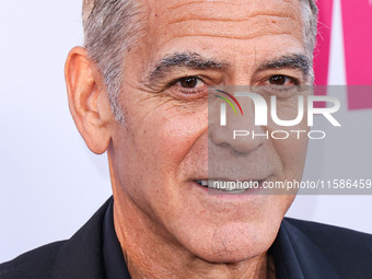 George Clooney arrives at the Los Angeles Premiere Of Apple TV+'s 'Wolfs' held at the TCL Chinese Theatre IMAX on September 18, 2024 in Holl...