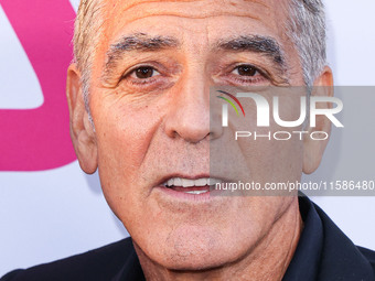 George Clooney arrives at the Los Angeles Premiere Of Apple TV+'s 'Wolfs' held at the TCL Chinese Theatre IMAX on September 18, 2024 in Holl...