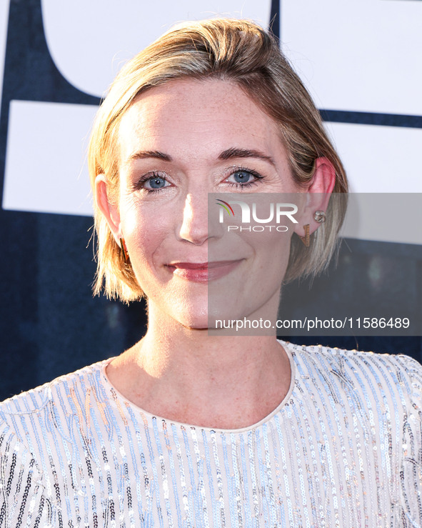 Annie McCain Engman arrives at the Los Angeles Premiere Of Apple TV+'s 'Wolfs' held at the TCL Chinese Theatre IMAX on September 18, 2024 in...