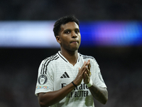 Rodrygo Goes right winger of Real Madrid and Brazil during the UEFA Champions League 2024/25 League Phase MD1 match between Real Madrid C.F....