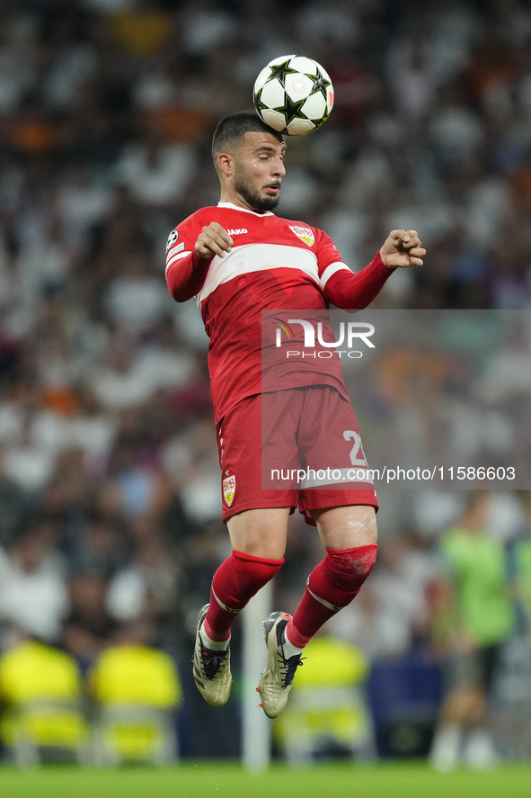 Deniz Undav centre-forward of Stuttgart and Turkiye during the UEFA Champions League 2024/25 League Phase MD1 match between Real Madrid C.F....