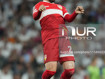 Deniz Undav centre-forward of Stuttgart and Turkiye during the UEFA Champions League 2024/25 League Phase MD1 match between Real Madrid C.F....