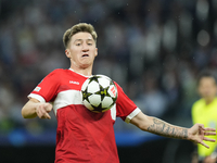 Angelo Stiller defensive midfield of Stuttgart and Germany controls the ball during the UEFA Champions League 2024/25 League Phase MD1 match...