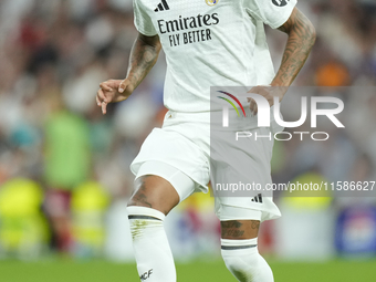 Eder Militao centre-back of Real Madrid and Brazil during the UEFA Champions League 2024/25 League Phase MD1 match between Real Madrid C.F....