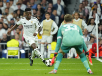 Vinicius Junior left winger of Real Madrid and Brazil during the UEFA Champions League 2024/25 League Phase MD1 match between Real Madrid C....