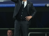 Carlo Ancelotti head coach of Real Madrid during the UEFA Champions League 2024/25 League Phase MD1 match between Real Madrid C.F. and VfB S...