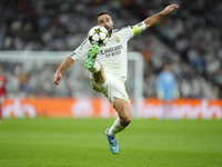 Daniel Carvajal right-back of Real Madrid and Spain controls the ball during the UEFA Champions League 2024/25 League Phase MD1 match betwee...