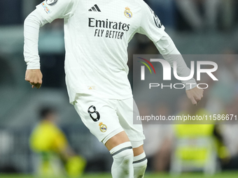 Federico Valverde central midfield of Real Madrid and Uruguay during the UEFA Champions League 2024/25 League Phase MD1 match between Real M...