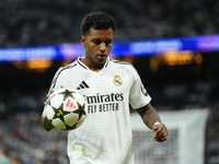 Rodrygo Goes right winger of Real Madrid and Brazil during the UEFA Champions League 2024/25 League Phase MD1 match between Real Madrid C.F....