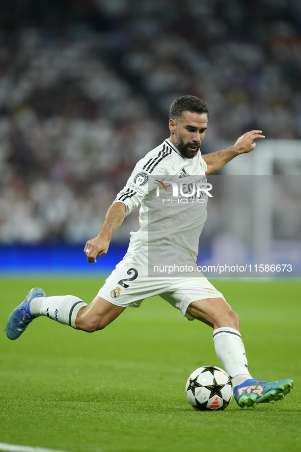 Daniel Carvajal right-back of Real Madrid and Spain during the UEFA Champions League 2024/25 League Phase MD1 match between Real Madrid C.F....