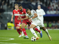 Kylian Mbappe centre-forward of Real Madrid and France in action during the UEFA Champions League 2024/25 League Phase MD1 match between Rea...