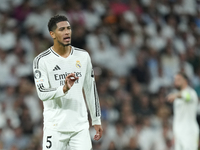 Jude Bellingham central midfield of Real Madrid and England  reacts during the UEFA Champions League 2024/25 League Phase MD1 match between...