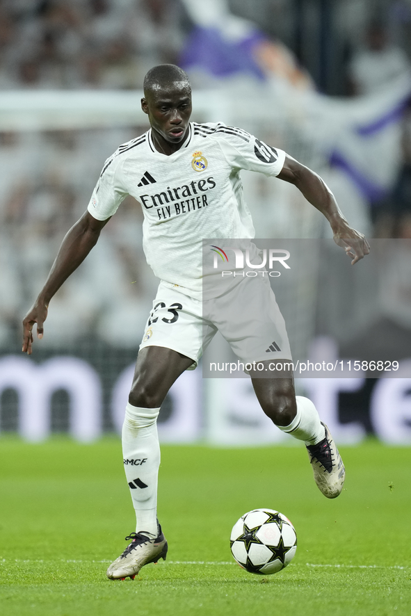 Ferland Mendy left-back of Real Madrid and France during the UEFA Champions League 2024/25 League Phase MD1 match between Real Madrid C.F. a...