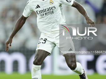 Ferland Mendy left-back of Real Madrid and France during the UEFA Champions League 2024/25 League Phase MD1 match between Real Madrid C.F. a...