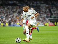 Kylian Mbappe centre-forward of Real Madrid and France during the UEFA Champions League 2024/25 League Phase MD1 match between Real Madrid C...