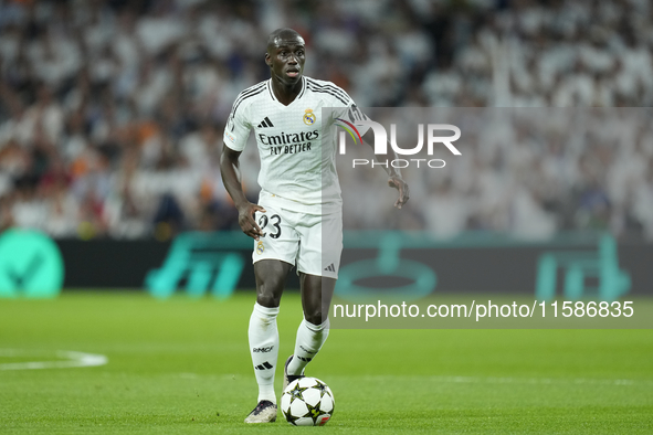 Ferland Mendy left-back of Real Madrid and France during the UEFA Champions League 2024/25 League Phase MD1 match between Real Madrid C.F. a...