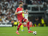 Atakan Karazor defensive midfield of Stuttgart and Turkiye controls the ball during the UEFA Champions League 2024/25 League Phase MD1 match...