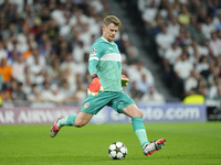 Alexander Nubel goalkeeper of Stuttgart and Germany during the UEFA Champions League 2024/25 League Phase MD1 match between Real Madrid C.F....