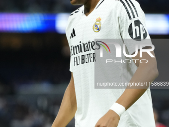 Kylian Mbappe centre-forward of Real Madrid and France during the UEFA Champions League 2024/25 League Phase MD1 match between Real Madrid C...