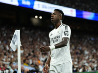 Vinicius Junior left winger of Real Madrid and Brazil during the UEFA Champions League 2024/25 League Phase MD1 match between Real Madrid C....