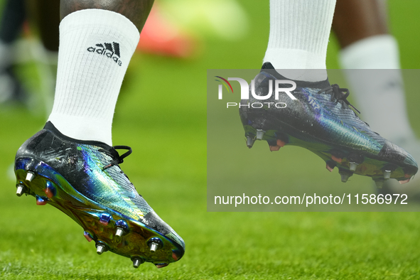 Boats of Vinicius Junior during the warm-up before the UEFA Champions League 2024/25 League Phase MD1 match between Real Madrid C.F. and VfB...