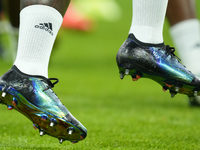 Boats of Vinicius Junior during the warm-up before the UEFA Champions League 2024/25 League Phase MD1 match between Real Madrid C.F. and VfB...