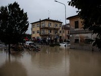 Neighborhoods flood for the third time in less than a year and a half in Faenza, Emilia-Romagna, on September 19, 2024. (