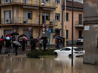 Neighborhoods flood for the third time in less than a year and a half in Faenza, Emilia-Romagna, on September 19, 2024. (