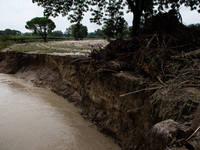 Damage from the flooding of the Marzeno River in the municipality of Brisighella, in the province of Ravenna, Emilia-Romagna, on September 1...