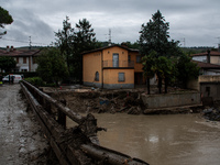 Damage from the flooding of the Marzeno River in the municipality of Brisighella, in the province of Ravenna, Emilia-Romagna, on September 1...