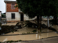 Damage from the flooding of the Marzeno River in the municipality of Brisighella, in the province of Ravenna, Emilia-Romagna, on September 1...