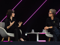 Meredith Whittaker, Co-Founder of AI Now Institute Signal, and Claudia Nemat, Chief Technology and Innovation Officer of Deutsche Telekom, s...