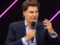 Carsten Maschmeyer, international startup investor, speaks at Media Park on the second day of Deutsche Telekom's Digital X event in Cologne,...