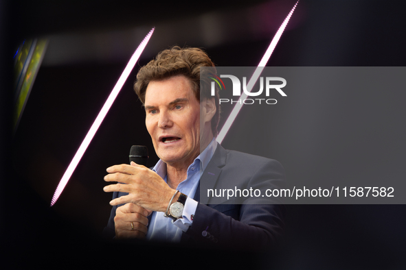 Carsten Maschmeyer, international startup investor, speaks at Media Park on the second day of Deutsche Telekom's Digital X event in Cologne,...