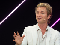 Nico Rosberg, Formula One World Champion, speaks at Media Park on the second day of Deutsche Telekom's Digital X event in Cologne, Germany,...