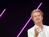 Nico Rosberg, Formula One World Champion, speaks at Media Park on the second day of Deutsche Telekom's Digital X event in Cologne, Germany,...