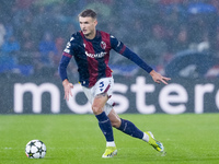 Stefan Posch of Bologna FC during the UEFA Champions League 2024/25 League Phase MD1 match between Bologna FC and FC Shakhtar Donetsk at Sta...