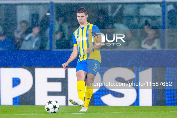 Valeriy Bondar of FC Shakhtar Donetsk during the UEFA Champions League 2024/25 League Phase MD1 match between Bologna FC and FC Shakhtar Don...