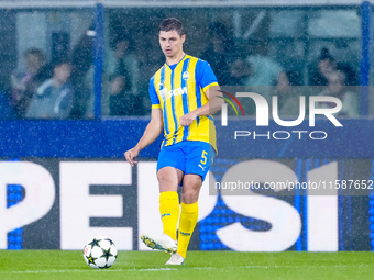 Valeriy Bondar of FC Shakhtar Donetsk during the UEFA Champions League 2024/25 League Phase MD1 match between Bologna FC and FC Shakhtar Don...