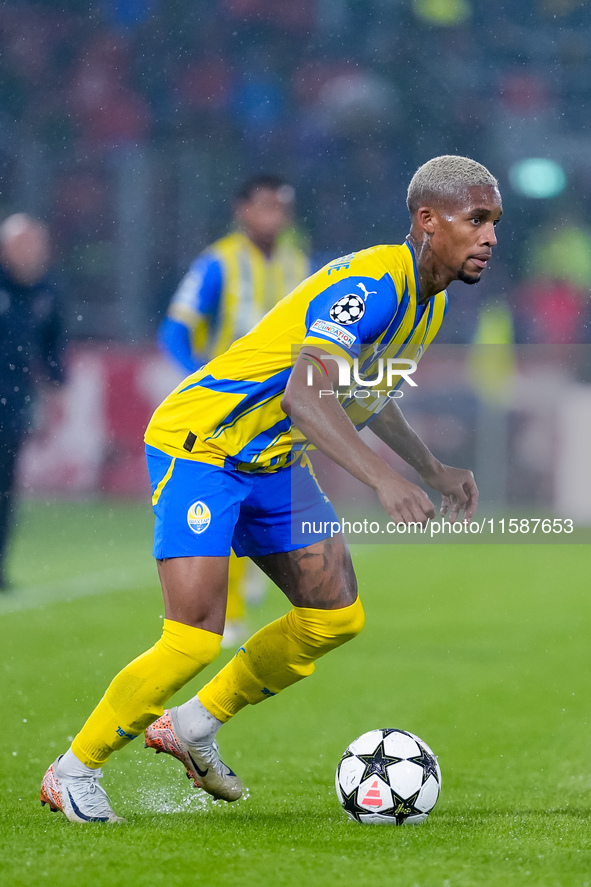 Pedrinho of FC Shakhtar Donetsk during the UEFA Champions League 2024/25 League Phase MD1 match between Bologna FC and FC Shakhtar Donetsk a...