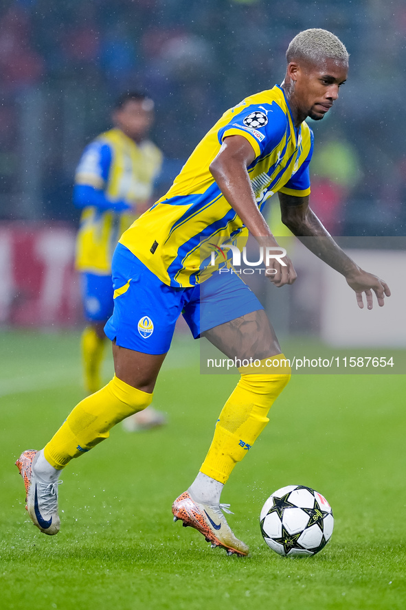 Pedrinho of FC Shakhtar Donetsk during the UEFA Champions League 2024/25 League Phase MD1 match between Bologna FC and FC Shakhtar Donetsk a...