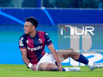 Dan Ndoye of Bologna FC during the UEFA Champions League 2024/25 League Phase MD1 match between Bologna FC and FC Shakhtar Donetsk at Stadio...