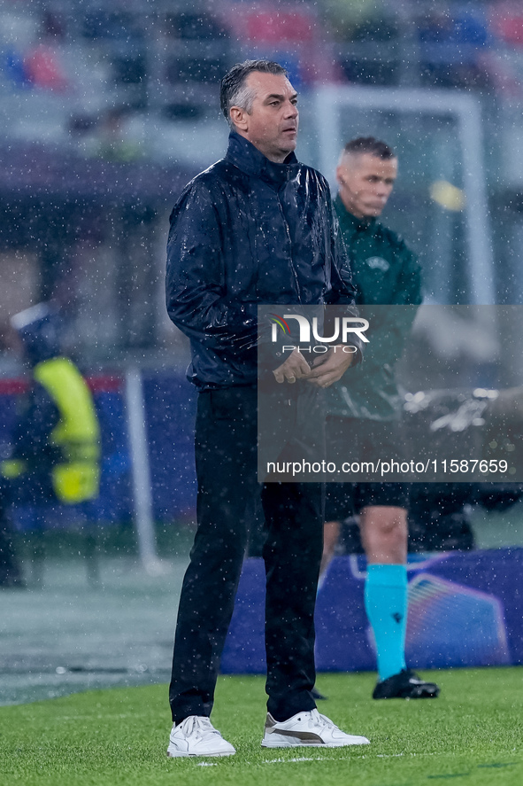 Marino Pusic head coach of FC Shakhtar Donetsk looks on during the UEFA Champions League 2024/25 League Phase MD1 match between Bologna FC a...